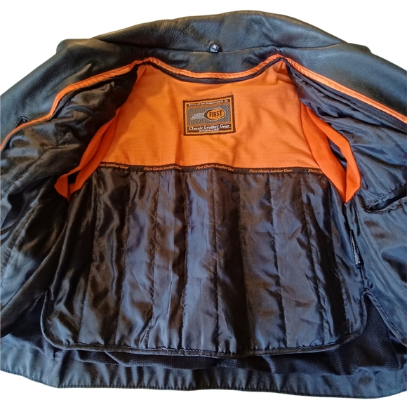 FIRST CLASSICS 100% Leather Traditional Gear Jacket Lined Women's Med - Picture 7 of 16